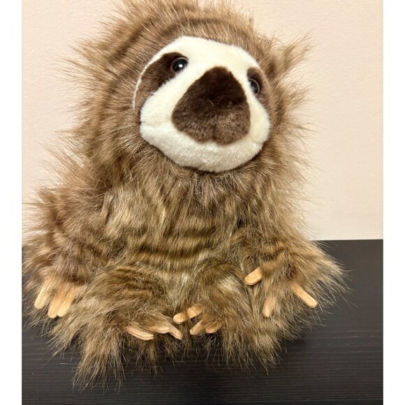 Aurora World Brown & White Plush Sloth Stuffed Animal 2018 Furry Hair - Picture 5 of 11